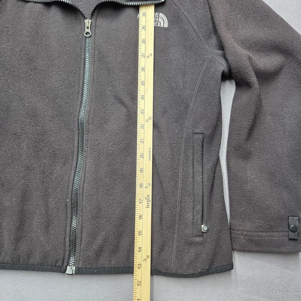 The North Face Mens Small Full Zip Fleece Jacket Black Mock Neck 0159